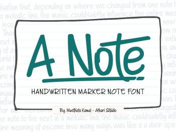 A NoteHandwritten Marker Note Font Yazı Tipi