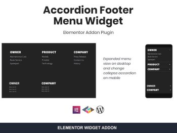 Accordion Footer Menu Widget For Elementor WordPress Eklentisi