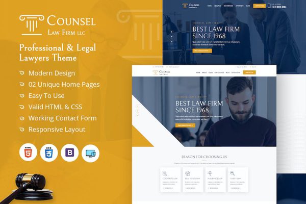 Advisom - Law Firm WordPress Teması