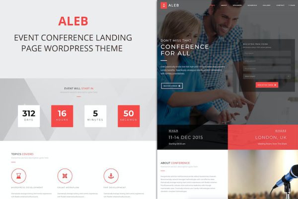 Aleb - Event Conference Onepage WordPress Teması