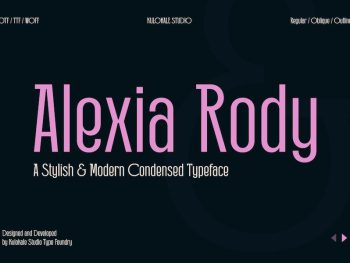 Alexia Rody Condensed Sans Typeface Yazı Tipi