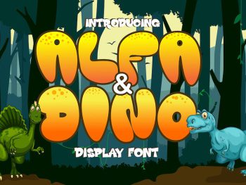 Alfa and Dino - Thick and Bold Display Font Yazı Tipi