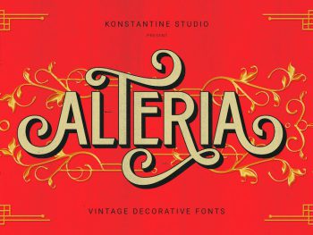 Alteria - Vintage Ornamental Fonts Yazı Tipi