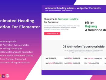 Animated heading addon – widget for Elementor WordPress Eklentisi