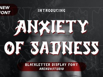 Anxiety Of Sadness - Blackletter Display Font Yazı Tipi