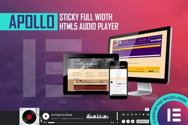 Apollo - HTML5 Audio Player - Elementor Widget WordPress Eklentisi