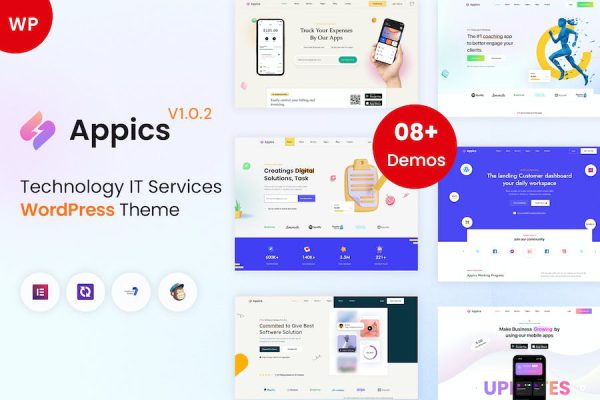 Appics - app landing page WordPress Teması