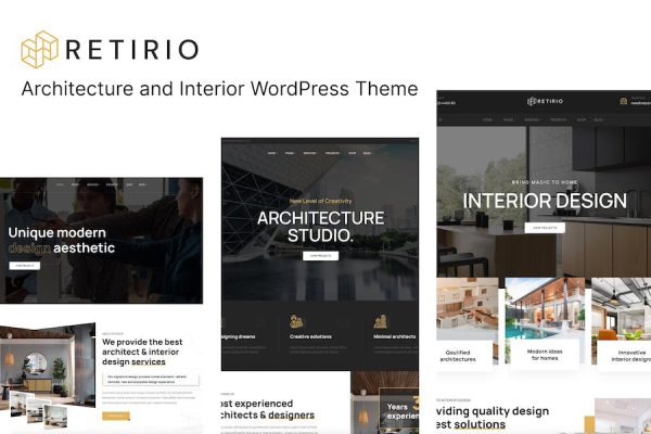 Architecture and Interior WP Theme - Retirio WordPress Teması