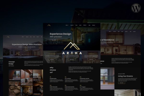 Artha Interactive Interior WordPress Teması