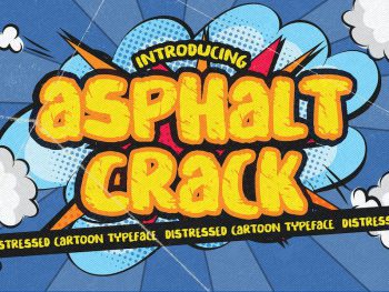 Asphalt Crack - Distressed Cartoon Typeface Yazı Tipi