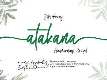 Atakana Handwriting Script Font Yazı Tipi