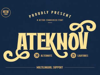 Ateknov | Retro Condensed Font Yazı Tipi