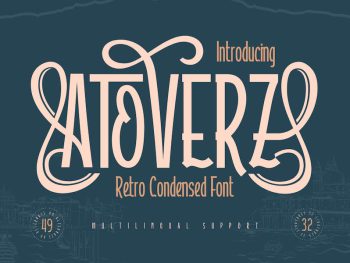 Atoverz – Retro Condensed Font Yazı Tipi