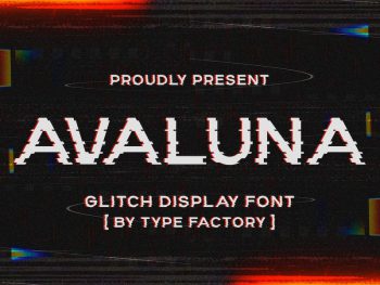 Avaluna - Glitch Display Font Yazı Tipi