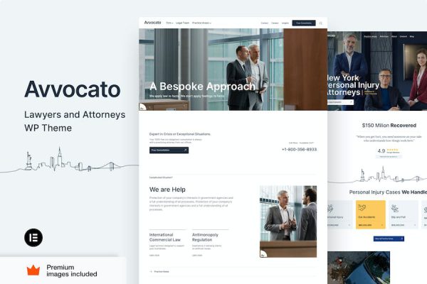 Avvocato - Lawyer & Attorney Elementor Pro Theme WordPress Teması