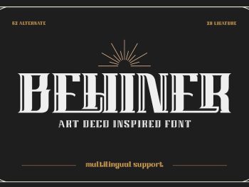 BEHINER | Art Deco Font Yazı Tipi