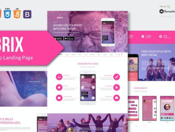 BRIX - Mobile App landing page HTML Template RS Yazı Tipi