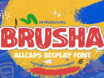 BRUSHA - All Caps Display Font Yazı Tipi