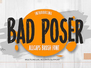 Bad Poser - All Caps Brush Font Yazı Tipi