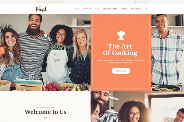 Basil - Cooking Classes and Workshops WP Theme WordPress Teması