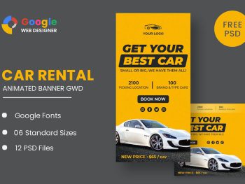 Best Rent Car HTML5 Banner Ads GWD Yazı Tipi