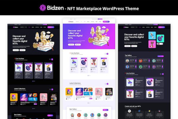 Bidzen - NFT Marketplace WordPress Teması