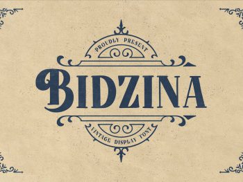 Bidzina - Vintage Display Font Yazı Tipi