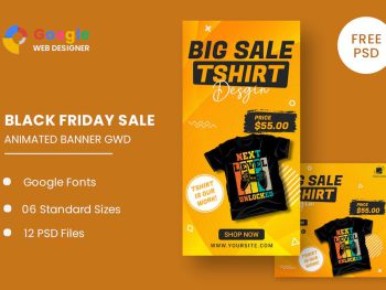 Big Sale Tshirt HTML5 Banner Ads GWD Yazı Tipi