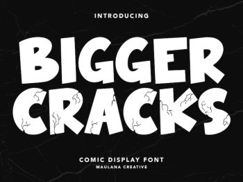 Bigger Cracks Sans Serif Decotive Font Yazı Tipi