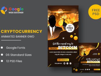 Bitcoin Cryptocurrency Animated Banner GWD Yazı Tipi