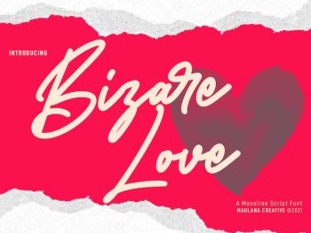 Bizare Love Monoline Script Font Yazı Tipi