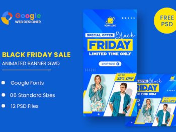 Black Friday Fashion Sale HTML5 Banner Ads GWD Yazı Tipi