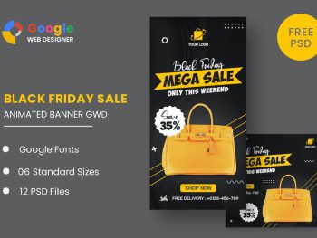 Black Friday Mega Sale HTML5 Banner Ads GWD Yazı Tipi