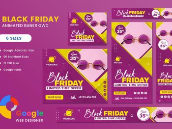 Black Friday Sale Fashion Eyewear HTML5 Banner Ads Yazı Tipi