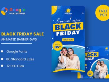 Black Friday Sale Fashion HTML5 Banner Ads GWD Yazı Tipi