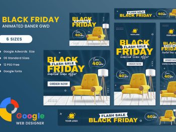 Black Friday Sale Furniture HTML5 Banner Ads GWD Yazı Tipi