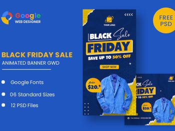 Black Friday Sale HTML5 Banner Ads GWD Yazı Tipi