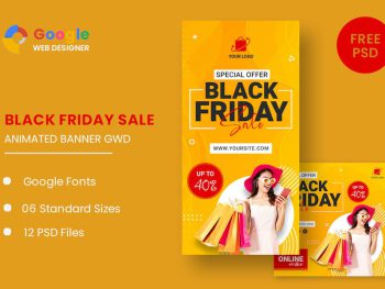 Black Friday Sale HTML5 Banner Ads GWD Yazı Tipi