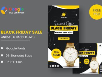 Black Friday Sale Watch HTML5 Banner Ads GWD Yazı Tipi