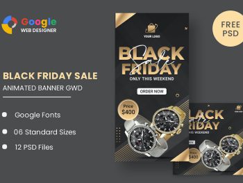 Black Friday Sale Watch HTML5 Banner Ads GWD Yazı Tipi