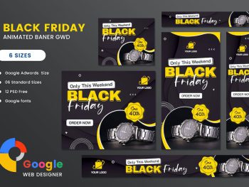 Black Friday Sale Watch HTML5 Banner Ads GWD Yazı Tipi