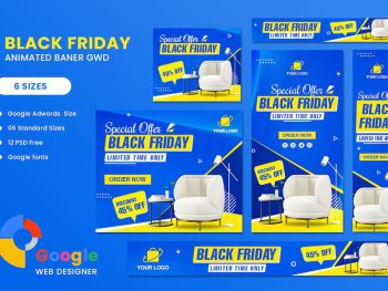 Black Friday Sofa HTML5 Banner Ads GWD Yazı Tipi