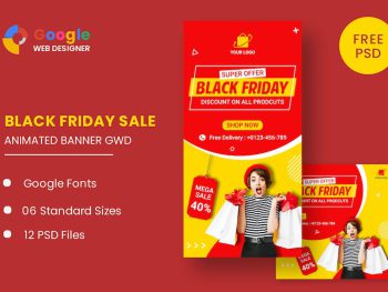 Black Friday Super Offer HTML5 Banner Ads GWD Yazı Tipi