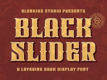 Black Slider a Layering Dark Display Font Yazı Tipi