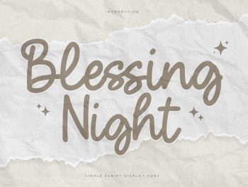 Blessing Night - Simple Script Display Font Yazı Tipi