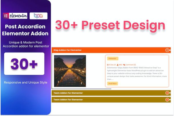 Blog Post Accordion Addon For Elementor WordPress Eklentisi