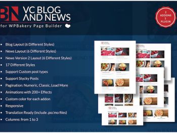 Blog and News Addons for WPBakery Page Builder WP WordPress Eklentisi