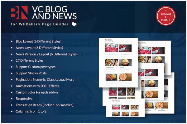 Blog and News Addons for WPBakery Page Builder WP WordPress Eklentisi