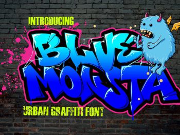 Blue Monsta - Cute Graffiti font Yazı Tipi