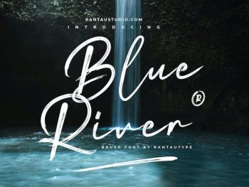 Blue River script brush font Yazı Tipi